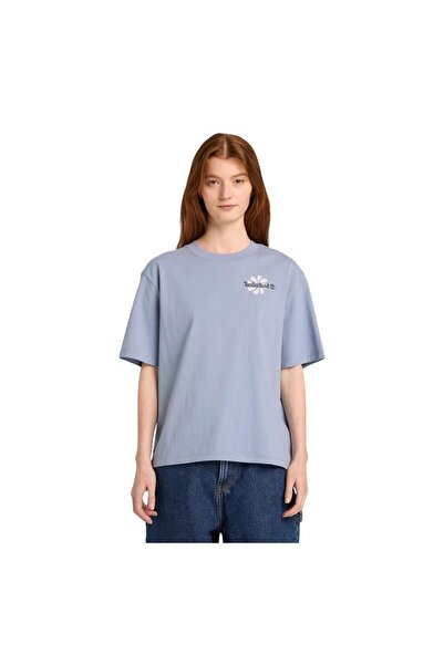 Timberland B0A5Rxmb881-R Graphic Short Sleeve Tee Women's T-Shirt Blue