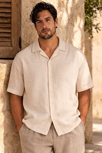 Valiberta Doris Oversized Kalıp Odessa Kumaş Resort Collar Short Sleeve Men's...