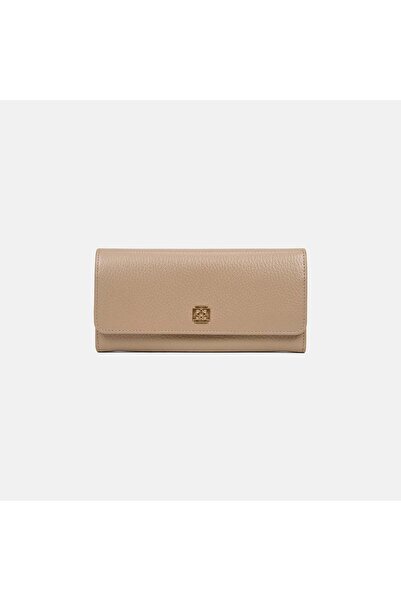 Desa Women's Beige Cover Leather Wallet