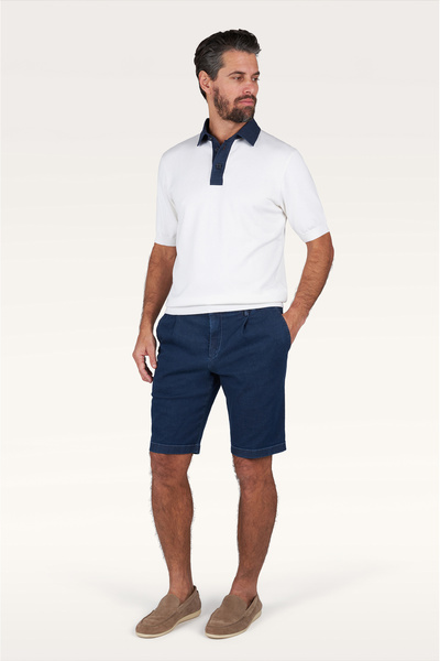 PAUL&SHARK MEN'S KNITTED SILK COTTON POLO SHIRT WITH BUTTONS