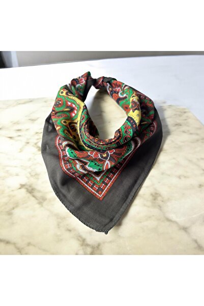 ALS Tasarım Dünyası Purple Color Patterned 100% Cotton Bandana