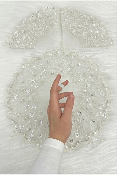 ZEYMERADE White Bride Groom Handkerchief with Sequins, Pearls, Crystal Stone ...