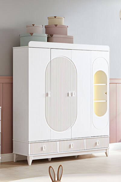 Setay Gardırop, Vizyon 4 Kapaklı 3 Çekmeceli Dolap