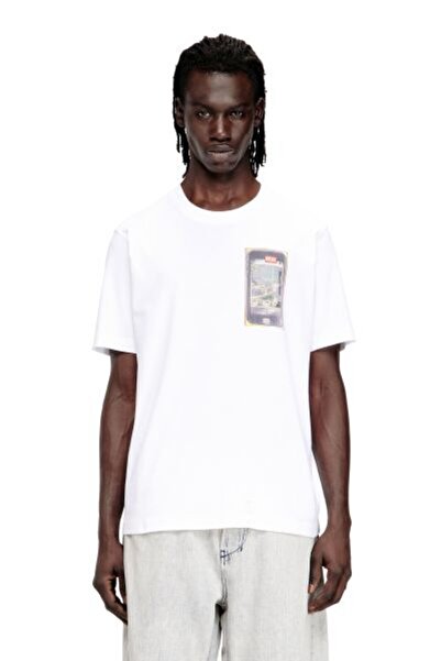 Diesel BEYAZ LOGOLU ERKEK T-SHIRT