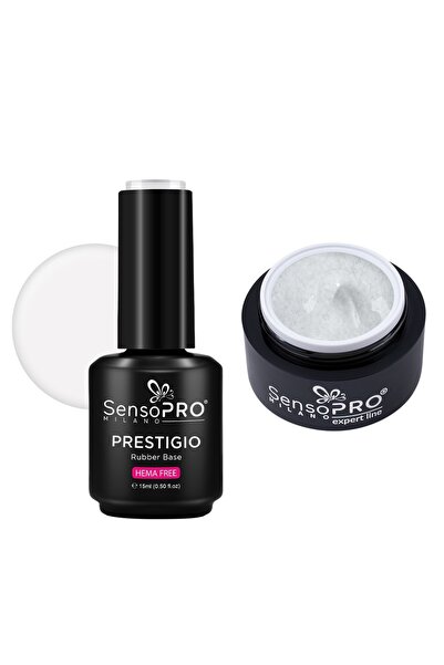 SensoPRO Milano Construction Gel and Rubber Base Set, Cream Cloud -
