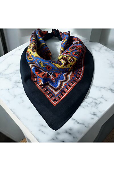 ALS Tasarım Dünyası Purple Color Patterned 100% Cotton Bandana