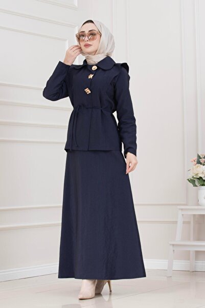 Sevitli Royal Skirted Double Bella Set-Dark Blue