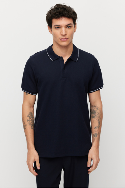 PAULMARK Ανδρικό μπλουζάκι με λαιμόκοψη πόλο ραφές σε αντίθεση