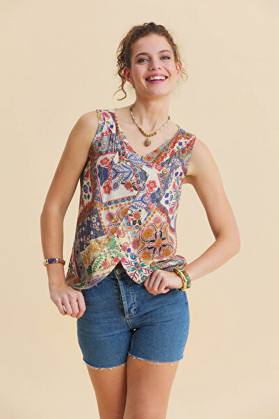 Los banditos Жіноча блуза без рукавів на ґудзиках