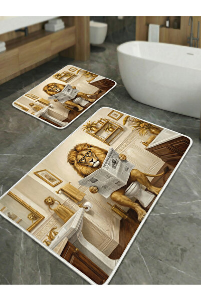 huhuli 2-Piece Non-Slip Sole Kitchen and Bathroom Mat Set Washable Runner Rug...