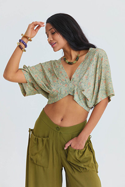 Los banditos decolteu petrecut în V cu spatele gol lejer Bluză de vară