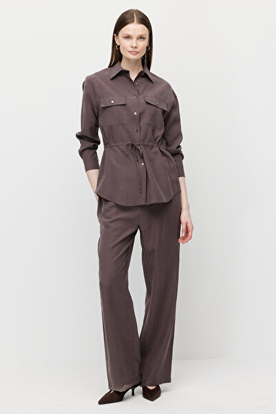 PAULMARK Women's Wide Cut Drawstring Waist Pants