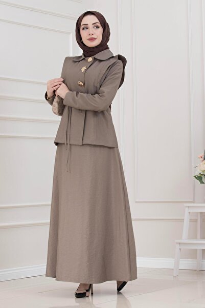 Sevitli Royal Skirted Double Bella Set-Mink