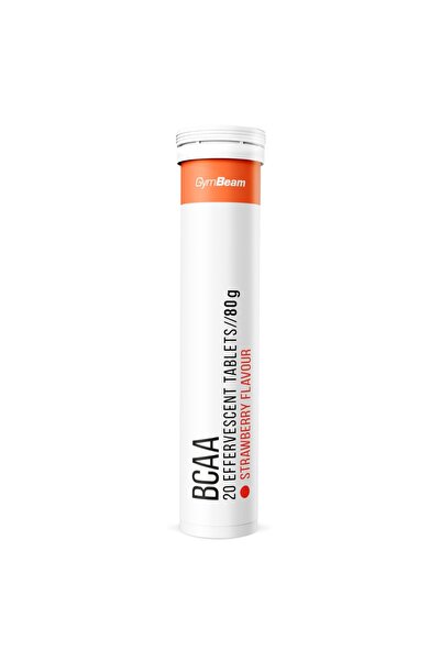 GymBeam BCAA efervescent, 20 comprimate, căpșuni