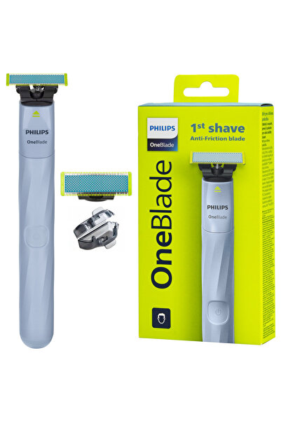 Philips Aparat de ras și tuns OneBlade First Shave– Wet & Dry, lamă Anti-Fric...