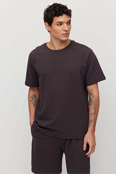 PAULMARK Men's Crew Neck Textured Oversized T-Shirt