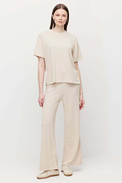 PAULMARK Γυναικείο παντελόνι με ελαστική μέση και άνετη εφαρμογή Με υφή