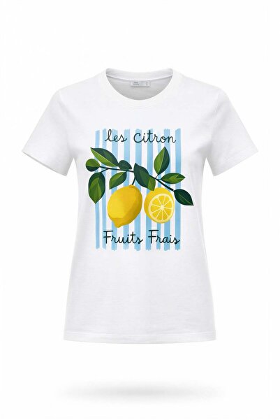 Miss Poem Γυναικείο μπλουζάκι White Lemon με τύπωμα Βαμβάκι