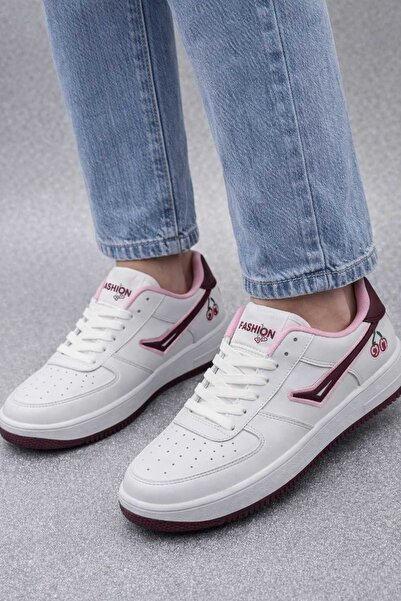Nihomall20 Happy Valentines Cherry Sneaker White