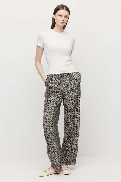 PAULMARK Women's Patterned Pair Pocketed Pants