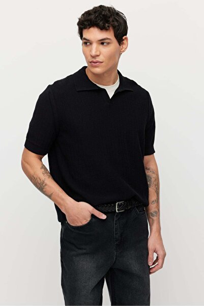 PAULMARK Ανδρικό πλεκτό μπλουζάκι με γιακά