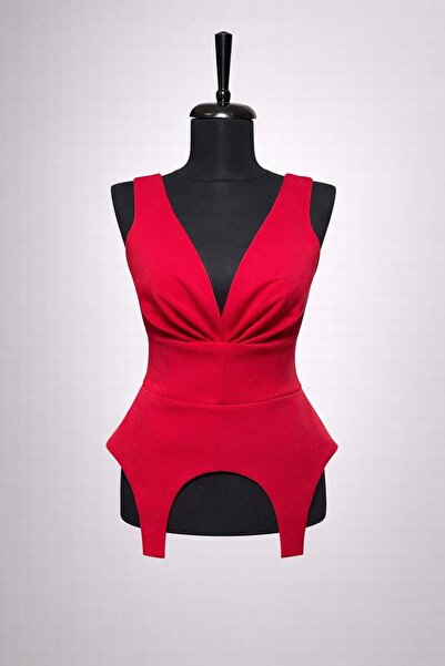 DANIELITE COUTURE Red peplum corset