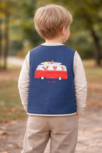 Miela Kids Стьобаний жилет Caravan темно-синього кольору
