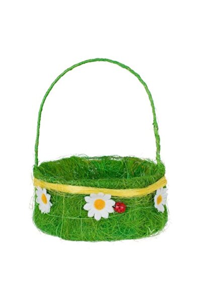 OEM Easter Decorative Basket with Green Handle and Ladybug