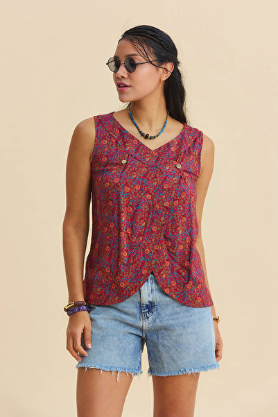 Los banditos Bluză de damă cu nasturi fără mâneci