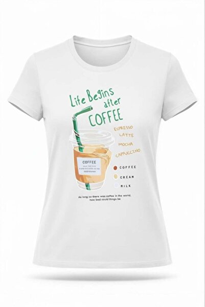 Miss Poem Γυναικείο μπλουζάκι White Coffee με τύπωμα 100% Βαμβάκι