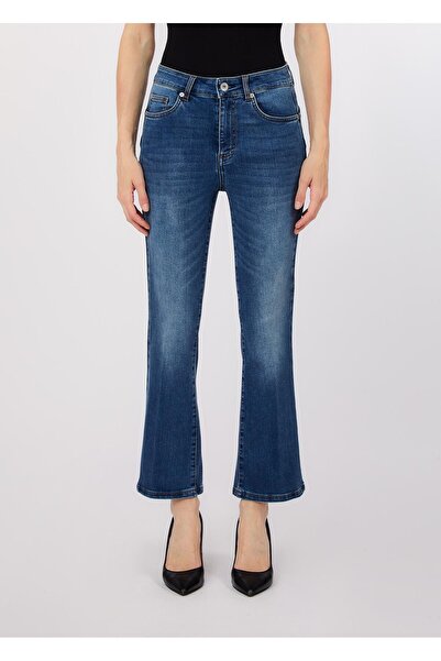 liu.jo Liu Jo Yüksek Bel Bootcut Kısa Paça Jean