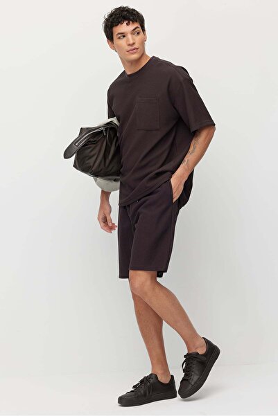 PAULMARK Men's Textured Pocket Detail Waist Tie-Detail Shorts