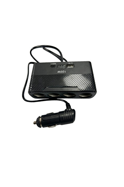 ÖZDOĞU TİCARET Dijital Göstergeli Araç Çakmak Çoğaltıcı Soketi Usb Çakmaklık ...