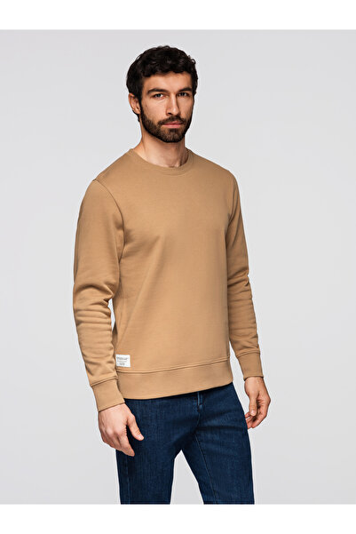 OMBRE Bărbați Hanorac Bumbac Modern OM-SSBN-0271 Coffee