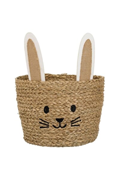 OEM Easter Basket with Bunny Ears & Embroidered Face Ø24x18cm