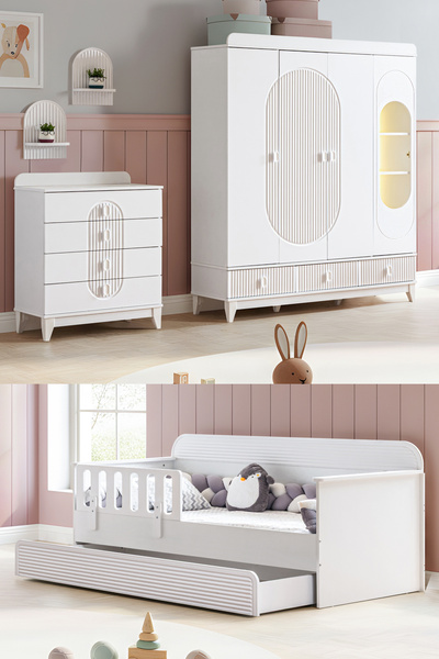 Setay Vizyon Çocuk Odası, Vizyon 4 Kapaklı Dolap, Vizyon Yavrulu Karyola, Şif...