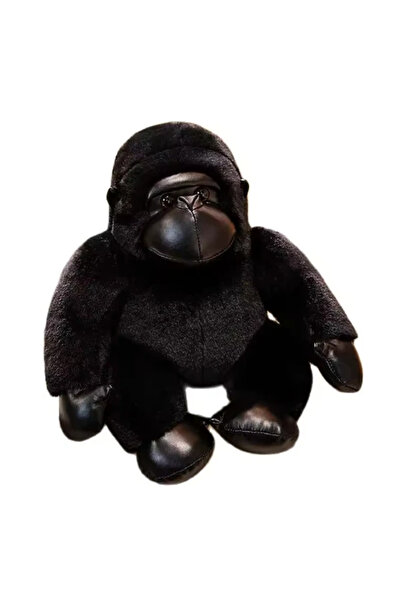 Empressco Siyah Goril Peluş Parlak Detaylı Yumuşak Oturan Uyku Arkadaşı 35 Cm
