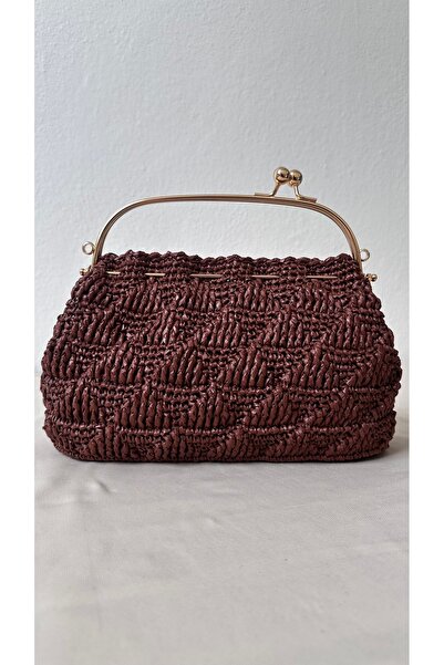 Emibagss EL YAPIMI METAL BURSLU CLUTCH /PORFÖY ÇANTA
