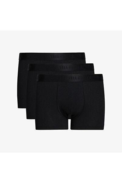 Tommy Hilfiger Trunk 3'lü Siyah Bantlı Lüks Erkek Siyah Boxer