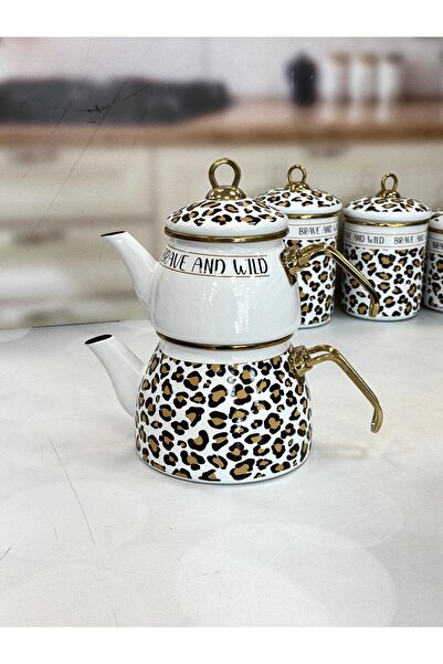 ACAR Qualita Nova Emaye Çaydanlık Takımı TKEBT leopar