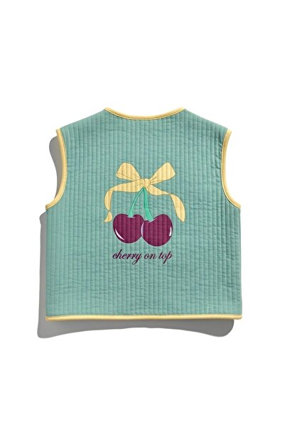 Miela Kids Cireșe matlasat vestă Mentă