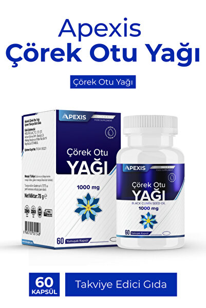 Apexis Çörek Otu Yağı 1000 mg Yumuşak Kapsül 60 Kapsül