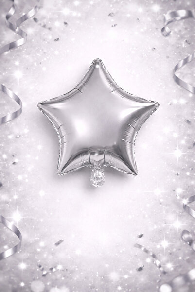Happyewent 3-Piece Silver Star Foil Balloon – Small Size Party Decoration