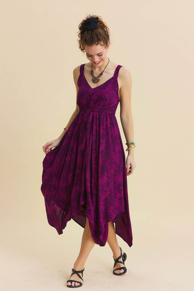 Los banditos V-Neck Asymmetrical Cut Bohemian Dress