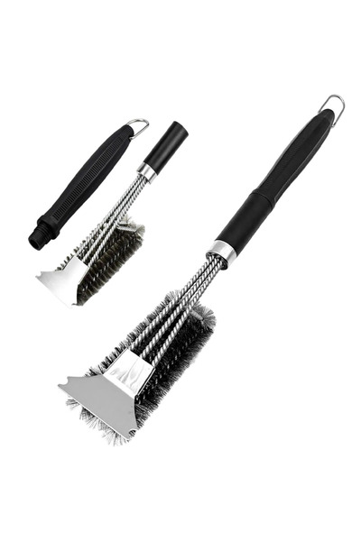Teno Steel Grill Brush with Scraper Efficient Cleaning!