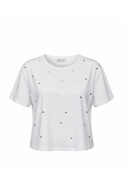 Miss Poem Γυναικείο μπλουζάκι με λεπτομέρειες από λευκή πέτρα, σε συσκευασία ...