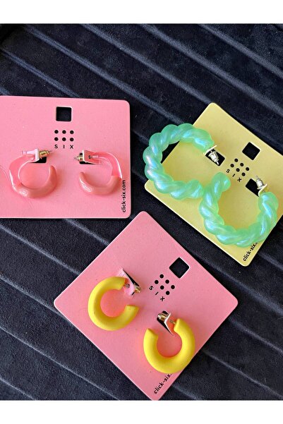 Luxiva 3 Pairs of Colorful Trendy Summer Model Women's Earrings Set Advantage...