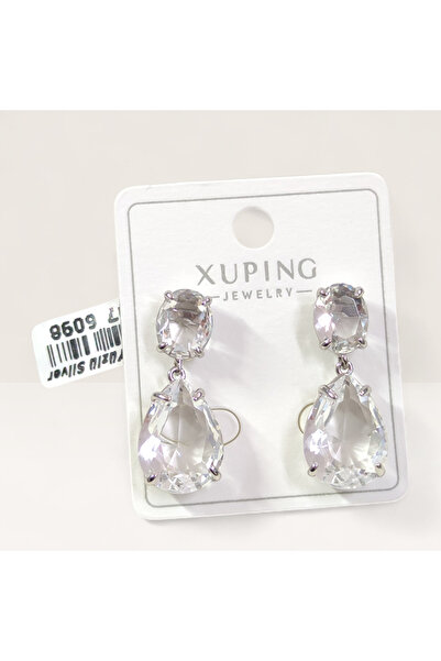 Güler Yüzlü Silver Xuping 3 mm White Stone Drop Earrings White