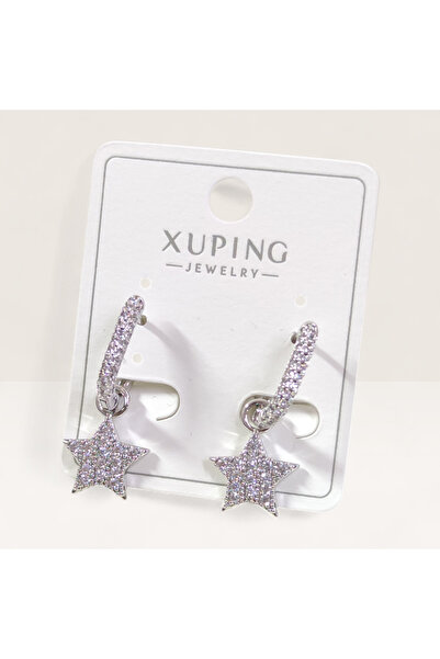 Güler Yüzlü Silver Xuping 11 mm Star Hoop Earrings White