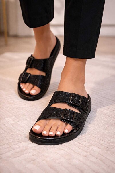 ELİS Slippers with Silvery Buckle